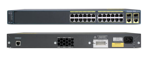Cisco Catalyst 2960-24TC-L Switch Front and Back