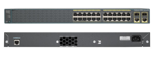 Cisco Catalyst 2960-24TC-S Switch Front and Back